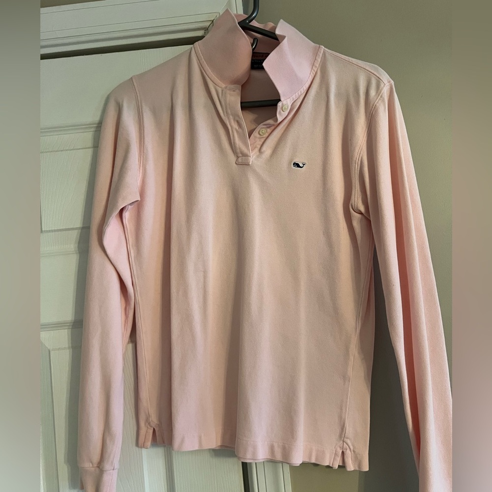 Vineyard Vines long sleeve pink polo size M
